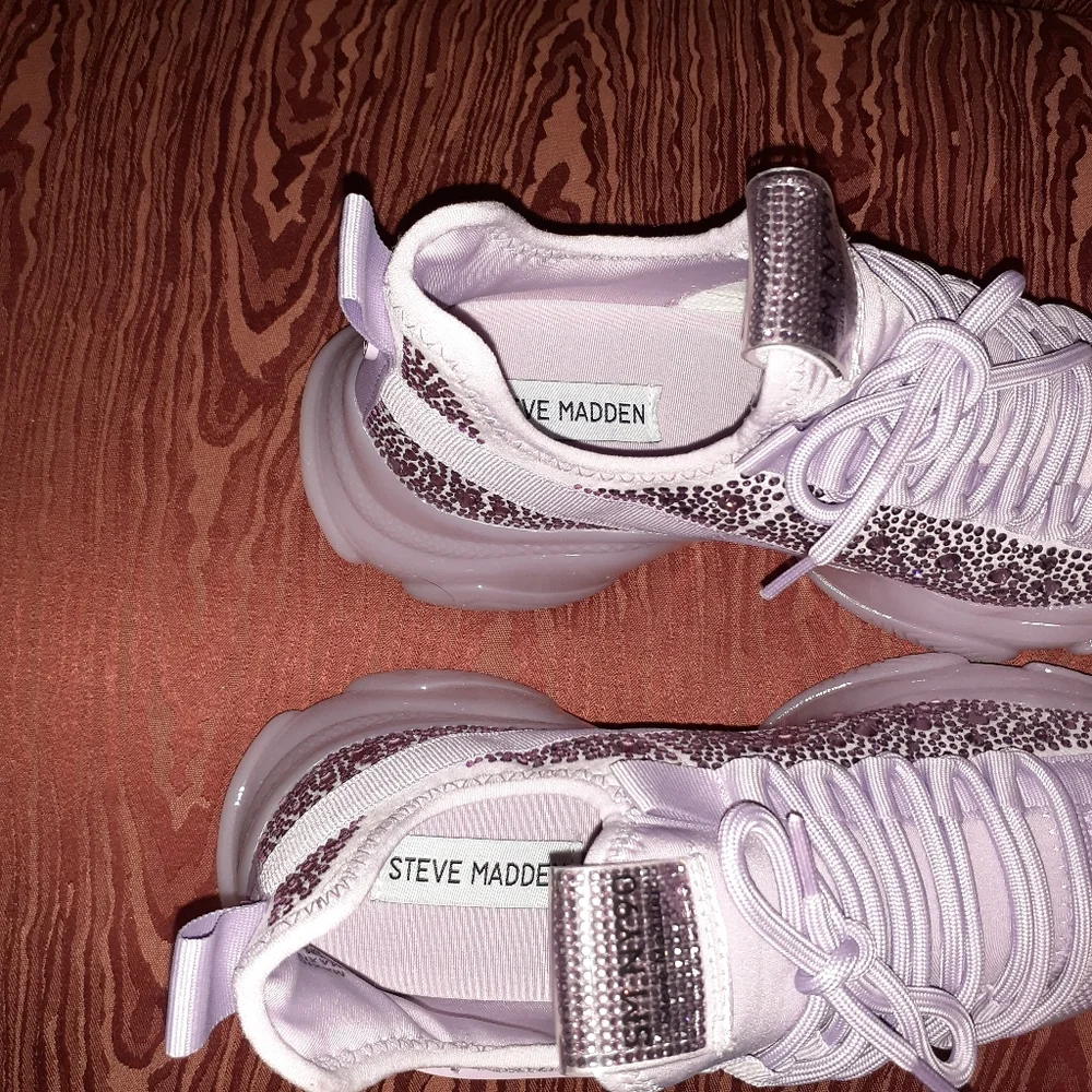 STEVE MADDEN MAXIMA RHINESTONES AND GLITTER LIGHT PURPLE WOMEN'S SIZE 8.5 NEW - Picture 9 of 13